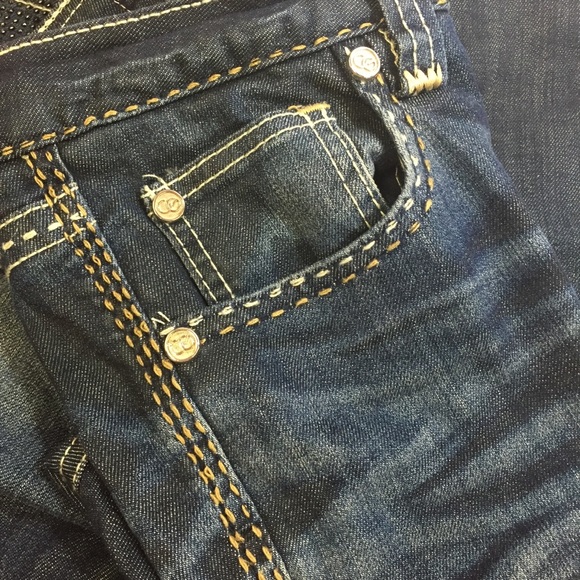 Coogie Bling Embellished Straight Leg Jeans Dark Faded Wash SZ 5/6 - Picture 7 of 14